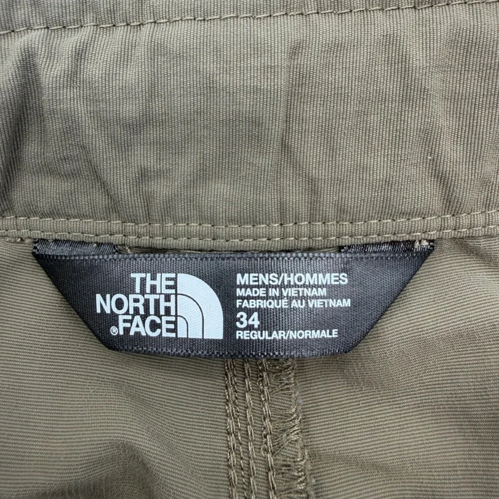 The North Face Mens Olive Green Nylon Cargo Hiking Shorts Size 34 Belted T338